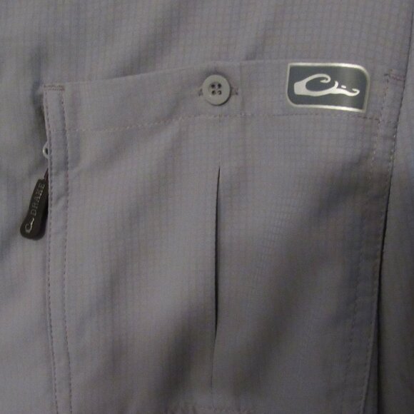 Drake Performance Fishing Shirt Men Large Breatable Vented Lightweight Gray - Picture 6 of 10